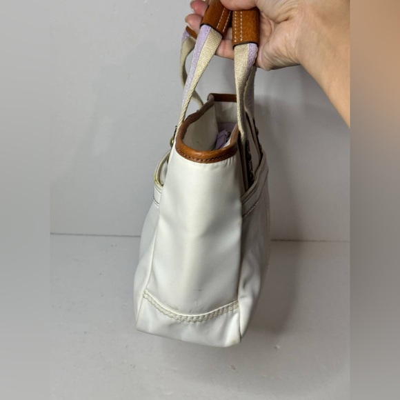 COACH MINI TOTE Brown Leather Accents - IVORY F10694 - Picture 9 of 13